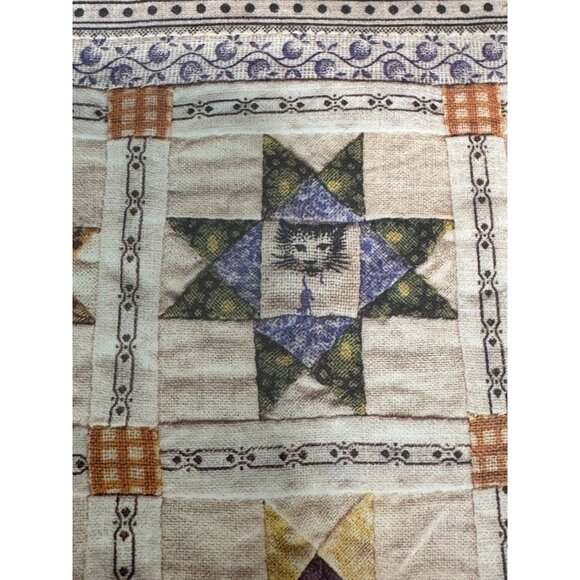 Vintage ? Framed Quilt Star Patchwork Print Wall Art 10"x10" With Rustic Wooden - Picture 11 of 16